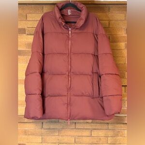 Girlfriend Collective Maroon Puffer Jacket